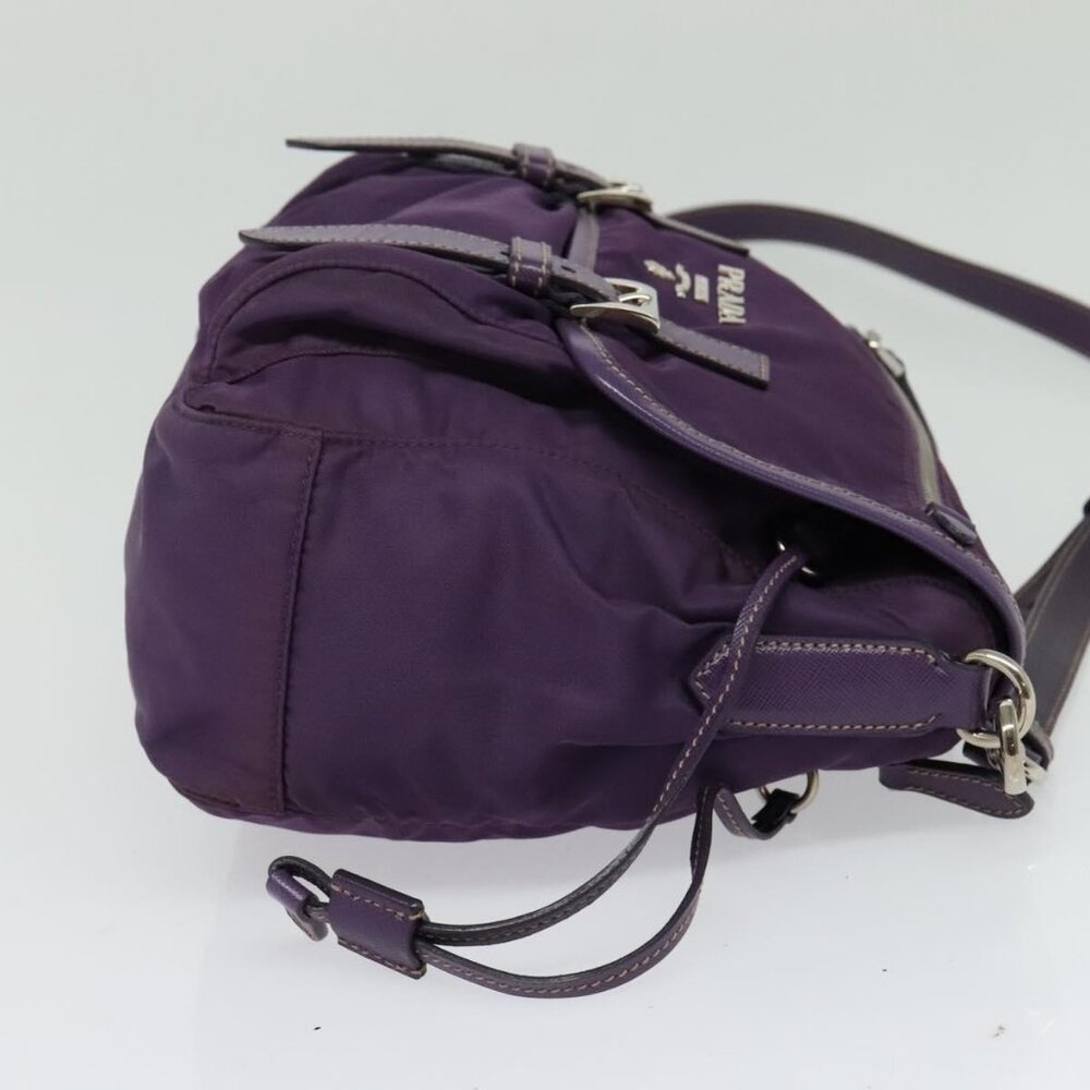 Authentic PRADA Shoulder Bag Nylon Purple Silver - Picture 11 of 16